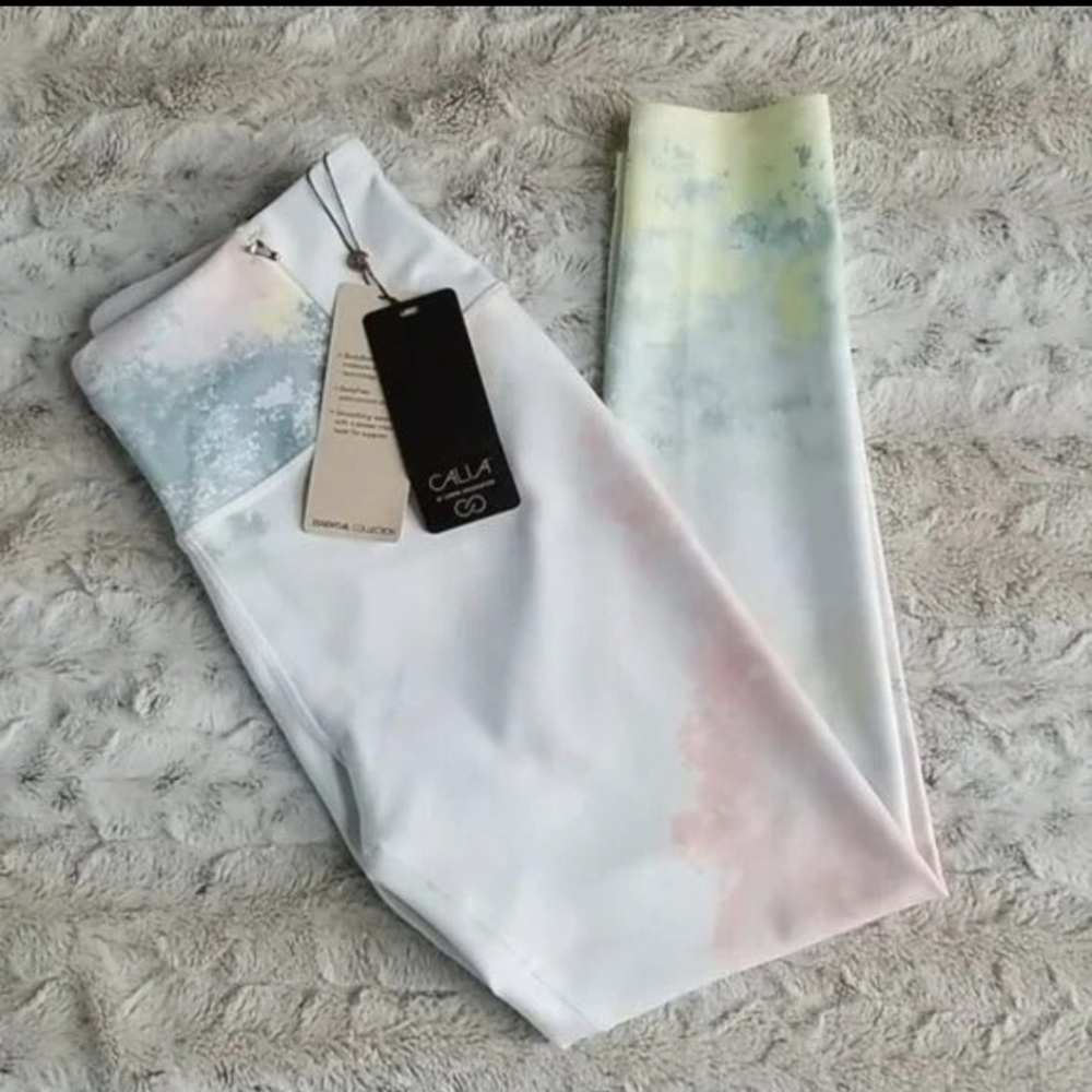 Calia Essential High Rise Tie Dye Lemon Ice  7/8 Leggings
